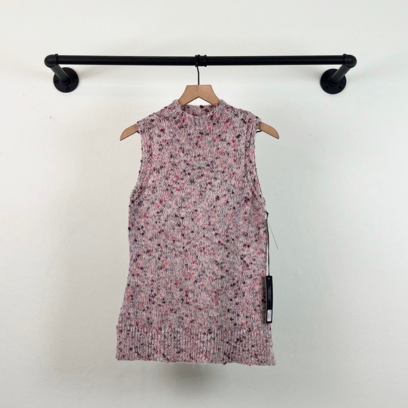 NWT Liverpool Mock Neck Sleeveless Knit Confetti Sweater Tank Top - Picture 2 of 6